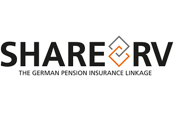 Logo for the SHARE-RV Project: the linking of the German subsample of the Survey of Health Aging and Retirement linking survey data to data from the administrative records of German Pension Insurance