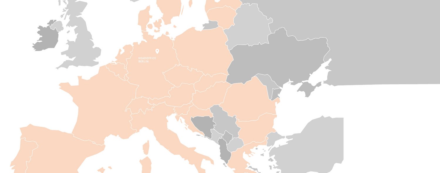 Map showing the 28 European countries and Isreal which the Survey of Health Ageing and Retirement has teams in