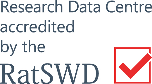 Logo showing that SHARE ERIC is a research data centre accredited by the RatSWD